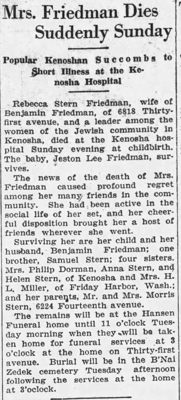 Clipping from Kenosha News